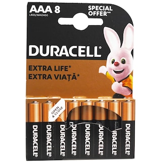 Duracell | Baterii alcaline AAA 8 bucati