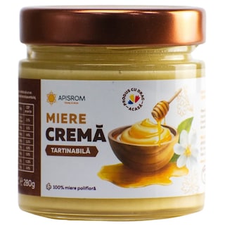 Apisrom | Miere crema tartinabila 280g