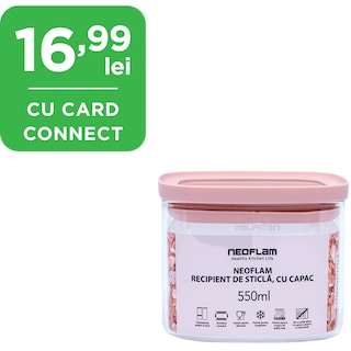 Neoflam | Recipient din sticla, cu capac, 550ml