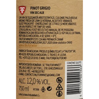 Fautor | Vin alb Pinot Grigio 0.75L
