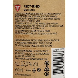 Fautor | Vin alb Pinot Grigio 0.75L