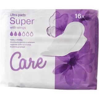Care | Absorbante igienice cu aripioare, Super, 16 buc.