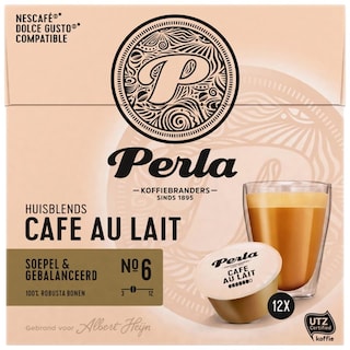 Perla | Amestec de lapte si cafea instant cu zahar, 12 apsule 12x10.5g