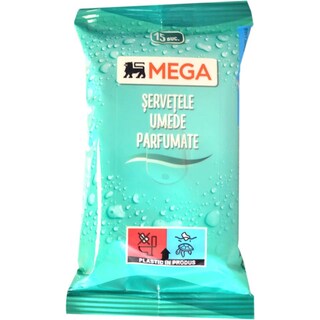 MEGA | Servetele umede cu parfum floral, 15 bucati