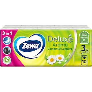 Zewa | Batiste nazale, 3 straturi, 10 pachete x 10 servetele