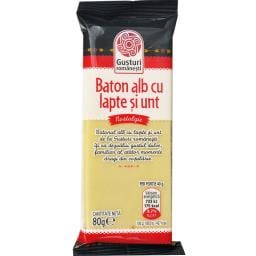 Baton alb cu lapte si unt 80g