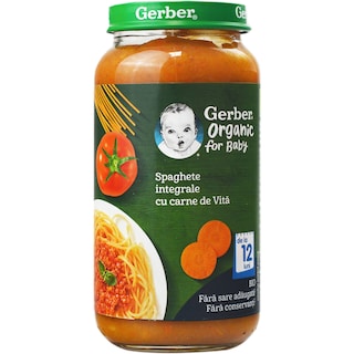Gerber | Spaghete integrale cu carne de vita 250g