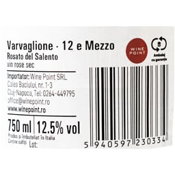 12 E MEZZO | Vin roze sec Varvaglione 0.75L
