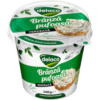 Delaco | Branza pufoasa cu verdeata 140g