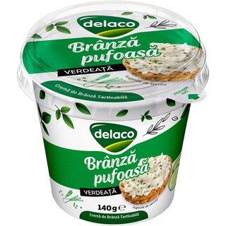 Delaco | Branza pufoasa cu verdeata 140g