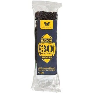 Sweeteria | Baton proteic din cereale cu cacao, fara zahar adaugat 40g