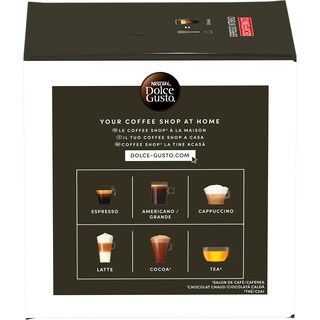 Nescafe | Dolce Gusto | Cafea Espresso Intenso Decaffeinato, 16 capsule