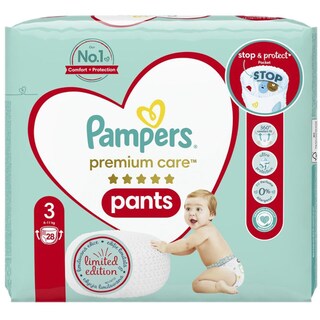 Pampers | Premium Care Pants | Scutece chilotel bebelusi Marimea 3, 6-11 kg, 28 buc
