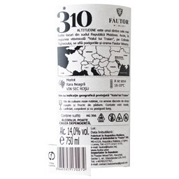 310 Altitudine | Vin rosu sec Merlot & Rara Neagra 0.75L