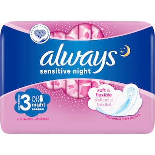 Always | Sensitive | Absorbante Sensitive Night, 7 bucati