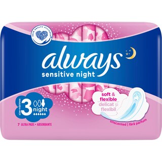 Always | Sensitive | Absorbante Sensitive Night, 7 bucati