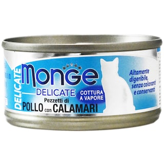 Monge | Hrana umeda pentru pisici, pui si calamar 80g