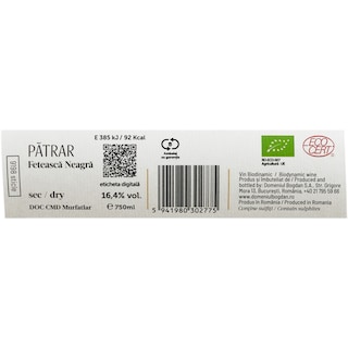 Domeniul Bogdan | Vin rosu sec Feteasca Neagra eco 0.75L