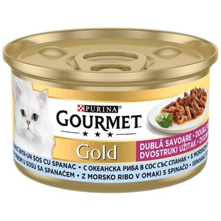 Gourmet | Gold | Hrana pentru pisici adulte, cu peste oceanic in sos cu spanac 85g