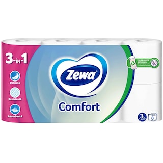 Zewa | Hartie igienica Confort, 3 straturi, 8 role