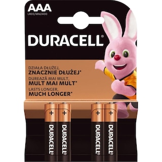 Duracell | Baterii alcaline AAA 4 bucati