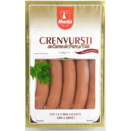 Crenvursti cu carne de porc si vita 200g