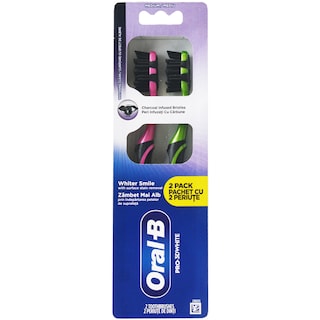 Oral-B | Periuta de dinti Pro 3D White Charcoal, Medium, 2 buc