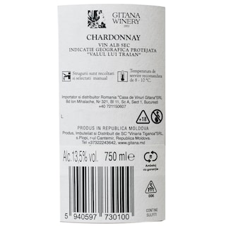 Gitana Winery | Vin alb sec Chardonnay 0.75L