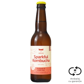 Abavas | Kombucha | Bautura carbogazoasa cu rubarba si ceai mate 0.33L