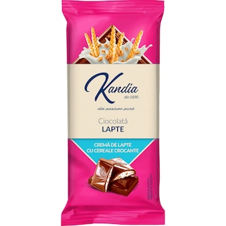 Kandia | Ciocolata cu lapte, cu crema de lapte si cereale crocante 95g