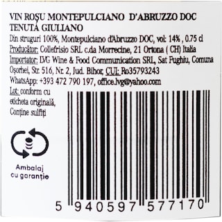 Montepulciano | Collefrisio | Vin rosu Tenuta Giuliano Montepulciano d'Abruzzo 0.75L