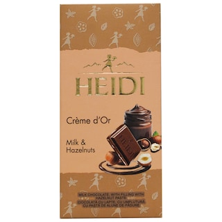 Heidi | Creme D'or | Ciocolata cu lapte cu 30% umplutura cu pasta de alune de padure 90g