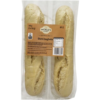 World's Market | Demi baghete precoapte 2x150g