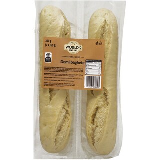 World's Market | Demi baghete precoapte 2x150g