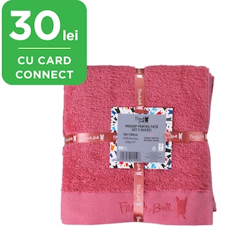 French Bull | Prosop pentru fata, roz, 50x100 cm, set 2 bucati