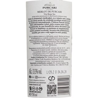 Purcari | Vin rosu sec Merlot de Purcari 0.75L