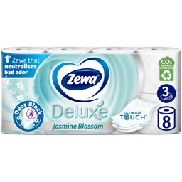 Zewa | Hartie igienica Deluxe Jasmine Blossom, 3 straturi, 8 role