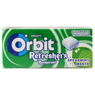 Orbit | Refreshers | Guma de mestecat fara zahar cu arome de menta si mentol 17.9g