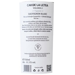 Caii de la Letea | Vin alb sec Saugvinon Blanc 0.75L