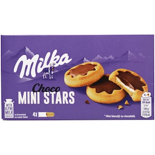 Milka | Chocominis | Mini biscuiti cu ciocolata Choco Mini Stars 150g