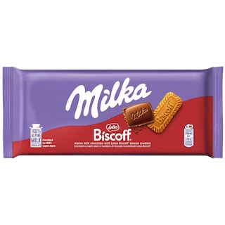 Milka | Ciocolata cu lapte si biscuiti Biscoff 90g