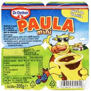 Paula | Budinca cu gust de vanilie si ciocolata 4x50g