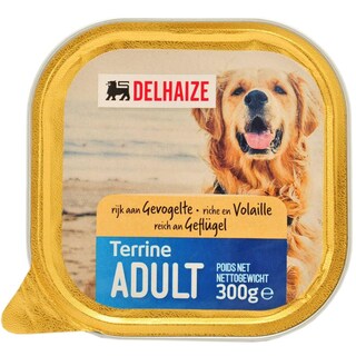 Delhaize | Terina cu carne de pasare, pentru caini adulti 300g
