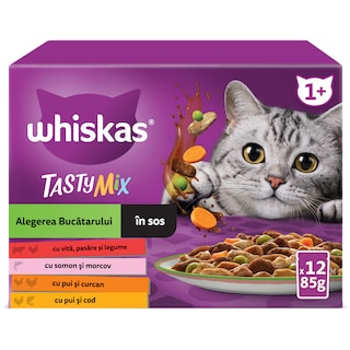 Hrana umeda pentru pisici Alegerea Bucatarului in sos 12x85g