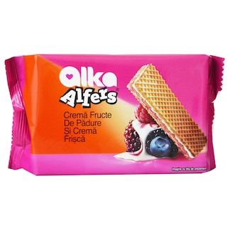 Alfers | Napolitane cu crema fructe de padure si crema frisca 170g