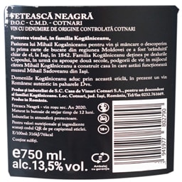 Domeniile Kogalniceanu | Vin rosu sec Feteasca Neagra 0.75L