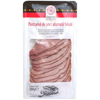 Pastrama de porc afumata feliata 100g