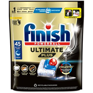 Finish | Ultimate Plus | Detergent pentru masina de spalat vase, 45 capsule