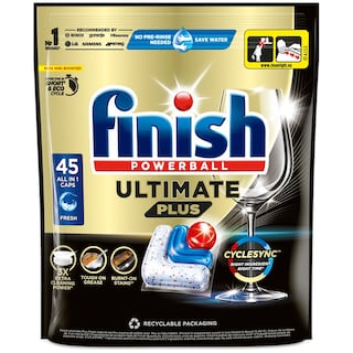 Finish | Ultimate Plus | Detergent pentru masina de spalat vase, 45 capsule