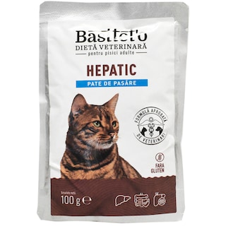 Bastteto | Hrana umeda dietetica pentur pisici, Hepatic 100g